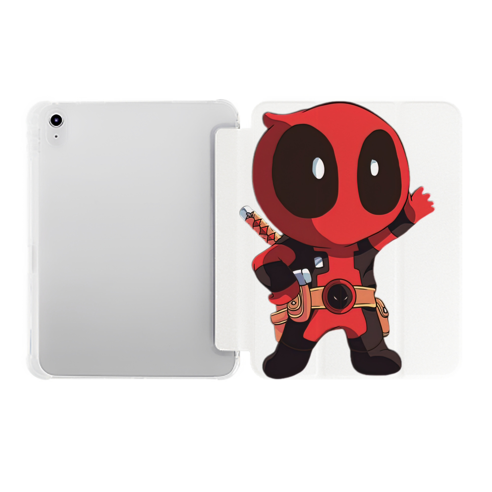 （画像用） Deadpool デッドプール IPad ケース ペン収納付き 三つ折りスタンド PUレザー×シリコン 対応機種9.5/10.5/10.9インチ